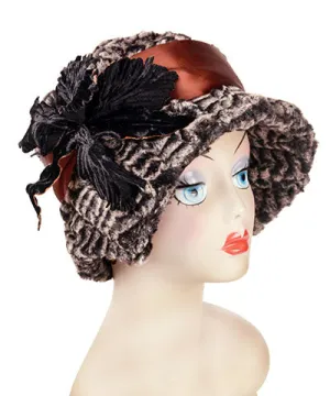 Abigail Style Hat - Luxury Faux Fur in 8mm in Sepia