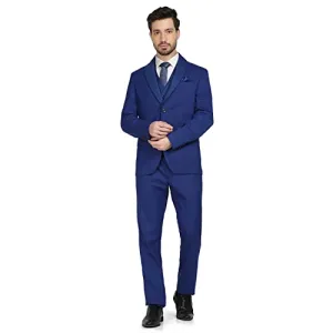 blackberrys Structured Polyester Blend Slim Fit Mens Suit (Blue, Size_40)