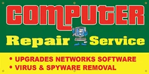 Computer Repair Service Full Color Vinyl Banner. Ready To Use