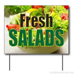 Fresh Salads Curbside Sign, 24"w x 18"h, Full Color Double Sided