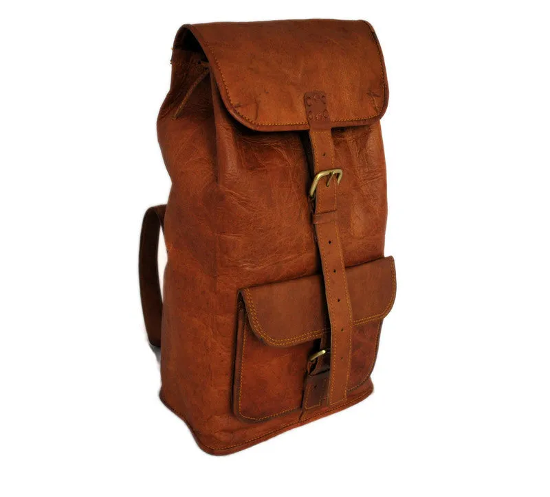 Handmade Leather Backpack 16"