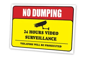 No Dumping 24 Hours Video Surveillance Pack Of 10 Full Color Double Sided Sign