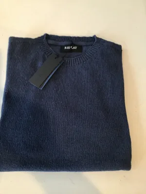 REPLAY Blend Crew Neck Blue