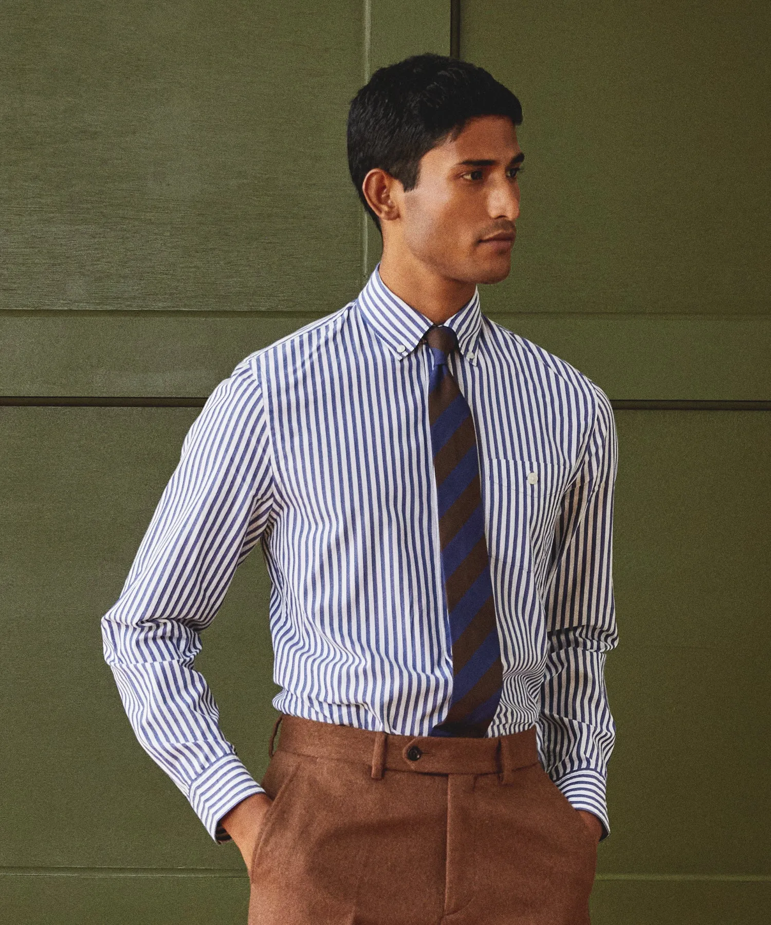 Slim Fit Favorite Poplin Shirt in Banker Stripe